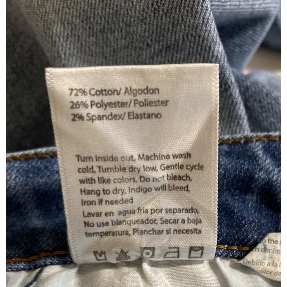 Risen High Rise Cuffed Distressed Light Blue Straight Leg Jeans Womens Size 7/28 - Picture 10 of 10